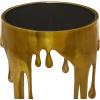 imageDeco 79 Aluminum Metal Side End Accent Table Drip End Table with Melting Design and Shaded Glass Top Side Table 16quot x 16quot x 25quot SilverGold