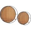 imageDeco 79 Bamboo Geometric 2 Shelves Wall Shelf 30quot x 6quot x 30quot BrownBrown
