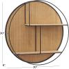 imageDeco 79 Bamboo Geometric 2 Shelves Wall Shelf 30quot x 6quot x 30quot BrownBrown