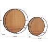 imageDeco 79 Bamboo Geometric 2 Shelves Wall Shelf 30quot x 6quot x 30quot BrownBrown