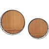 imageDeco 79 Bamboo Geometric 2 Shelves Wall Shelf 30quot x 6quot x 30quot BrownBrown