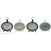 imageDeco 79 Metal Decorative Clock Ring Top Mantel Clock set of 4 Tabletop Clock 8quot x 3quot x 9quot BlackBlack