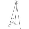 imageDeco 79 Metal Scroll Extra Large Free Standing Adjustable Display Stand Easel with Chain Support 21quot x 1quot x 65quot BlackBlack