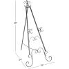 imageDeco 79 Metal Scroll Extra Large Free Standing Adjustable Display Stand Easel with Chain Support 21quot x 1quot x 65quot BlackBlack