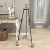 imageDeco 79 Metal Scroll Extra Large Free Standing Adjustable Display Stand Easel with Chain Support 21quot x 1quot x 65quot BlackBlack