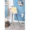 imageDeco 79 Metal Scroll Extra Large Free Standing Adjustable Display Stand Easel with Chain Support 21quot x 1quot x 65quot BlackBlack