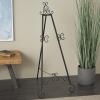 imageDeco 79 Metal Scroll Extra Large Free Standing Adjustable Display Stand Easel with Chain Support 21quot x 1quot x 65quot BlackBlack
