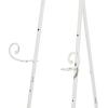 imageDeco 79 Metal Scroll Extra Large Free Standing Adjustable Display Stand Easel with Chain Support 21quot x 1quot x 65quot BlackWhite