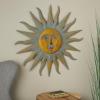 imageDeco 79 Metal Sun Home Wall Decor Indoor Outdoor Distressed Wall Sculpture with CopperLike Accents and Grooves Wall Art 35quot x 1quot x 35quot GoldGold