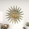 imageDeco 79 Metal Sun Home Wall Decor Indoor Outdoor Distressed Wall Sculpture with CopperLike Accents and Grooves Wall Art 35quot x 1quot x 35quot GoldGold