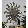 imageDeco 79 Metal Sun Home Wall Decor Indoor Outdoor Distressed Wall Sculpture with CopperLike Accents and Grooves Wall Art 35quot x 1quot x 35quot GoldGray