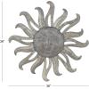 imageDeco 79 Metal Sun Home Wall Decor Indoor Outdoor Distressed Wall Sculpture with CopperLike Accents and Grooves Wall Art 35quot x 1quot x 35quot GoldGray