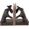 imageDeco 79 Polystone Cat Decorative Bookends Reading Non Skid Bookends Set of 2 Office Bookends7quotH 6quotW BlackDark Brown