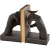 imageDeco 79 Polystone Cat Decorative Bookends Reading Non Skid Bookends Set of 2 Office Bookends7quotH 6quotW BlackDark Brown