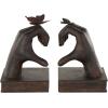 imageDeco 79 Polystone Cat Decorative Bookends Reading Non Skid Bookends Set of 2 Office Bookends7quotH 6quotW BlackDark Brown