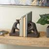 imageDeco 79 Polystone Cat Decorative Bookends Reading Non Skid Bookends Set of 2 Office Bookends7quotH 6quotW BlackDark Brown
