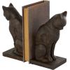 imageDeco 79 Polystone Cat Decorative Bookends Reading Non Skid Bookends Set of 2 Office Bookends7quotH 6quotW BlackDark Brown