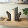 imageDeco 79 Polystone Cat Decorative Bookends Reading Non Skid Bookends Set of 2 Office Bookends7quotH 6quotW BlackDark Brown