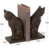 imageDeco 79 Polystone Cat Decorative Bookends Reading Non Skid Bookends Set of 2 Office Bookends7quotH 6quotW BlackDark Brown