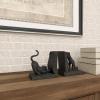 imageDeco 79 Polystone Cat Decorative Bookends Reading Non Skid Bookends Set of 2 Office Bookends7quotH 6quotW BlackMulticolored