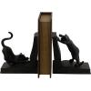 imageDeco 79 Polystone Cat Decorative Bookends Reading Non Skid Bookends Set of 2 Office Bookends7quotH 6quotW BlackMulticolored