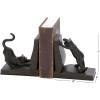 imageDeco 79 Polystone Cat Decorative Bookends Reading Non Skid Bookends Set of 2 Office Bookends7quotH 6quotW BlackMulticolored