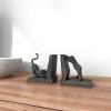 imageDeco 79 Polystone Cat Decorative Bookends Reading Non Skid Bookends Set of 2 Office Bookends7quotH 6quotW BlackMulticolored