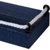 imageDeco 79 Wood 3 Shelves Wall Shelf with Knotted Rope Set of 3 32quot 25quot 17quotW Blue