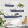 imageDeco 79 Wood 3 Shelves Wall Shelf with Knotted Rope Set of 3 32quot 25quot 17quotW Blue