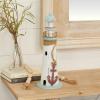 imageDeco 79 Wood Light House Decorative Sculpture Home Decor Statue Accent Figurine 6quot x 6quot x 15quot White
