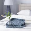 imageDeco 79 Wood Tray with Slot Handles Set of 2 20 18W BlueTray