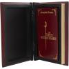imageDeco 79 Wooden Decorative Box Faux Storage Book Book Shaped Boxes with Faux Leather Detailing Set of 3 Decorative Keepsake Boxes 14quot 11quot 9quotH BrownRed