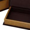 imageDeco 79 Wooden Decorative Box Faux Storage Book Book Shaped Boxes with Faux Leather Detailing Set of 3 Decorative Keepsake Boxes 14quot 11quot 9quotH BrownBrown