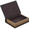 imageDeco 79 Wooden Decorative Box Faux Storage Book Book Shaped Boxes with Faux Leather Detailing Set of 3 Decorative Keepsake Boxes 14quot 11quot 9quotH BrownBrown