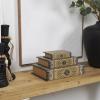 imageDeco 79 Wooden Decorative Box Faux Storage Book Book Shaped Boxes with Faux Leather Detailing Set of 3 Decorative Keepsake Boxes 14quot 11quot 9quotH BrownMulti Colored