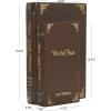 imageDeco 79 Wooden Decorative Box Faux Storage Book Book Shaped Boxes with Faux Leather Detailing Set of 3 Decorative Keepsake Boxes 14quot 11quot 9quotH BrownBrown