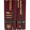 imageDeco 79 Wooden Decorative Box Faux Storage Book Book Shaped Boxes with Faux Leather Detailing Set of 3 Decorative Keepsake Boxes 14quot 11quot 9quotH BrownRed
