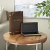 imageDeco 79 Wooden Decorative Box Faux Storage Book Book Shaped Boxes with Faux Leather Detailing Set of 3 Decorative Keepsake Boxes 14quot 11quot 9quotH BrownBrown