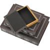 imageDeco 79 Wooden Decorative Box Faux Storage Book Book Shaped Boxes with Faux Leather Detailing Set of 3 Decorative Keepsake Boxes 14quot 11quot 9quotH BrownBlack