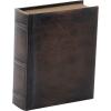 imageDeco 79 Wooden Decorative Box Faux Storage Book Book Shaped Boxes with Faux Leather Detailing Set of 3 Decorative Keepsake Boxes 14quot 11quot 9quotH BrownBrown
