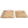 imageDeco 79 Wooden Living Room Decor Tray Ottoman Tray Set of 2 Serving Tray 18quot 12quotW Brown