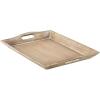 imageDeco 79 Wooden Living Room Decor Tray Ottoman Tray Set of 2 Serving Tray 18quot 12quotW Brown