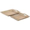 imageDeco 79 Wooden Living Room Decor Tray Ottoman Tray Set of 2 Serving Tray 18quot 12quotW Brown