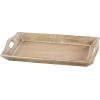 imageDeco 79 Wooden Living Room Decor Tray Ottoman Tray Set of 2 Serving Tray 18quot 12quotW Brown