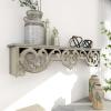 imageDeco 79 Wooden Scroll 1 Shelf Wall Shelf with Gray Distressing 48quot x 8quot x 10quot Beige