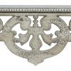 imageDeco 79 Wooden Scroll 1 Shelf Wall Shelf with Gray Distressing 48quot x 8quot x 10quot Beige