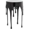 imageDeco 79 Aluminum Metal Side End Accent Table Drip End Table with Melting Design and Shaded Glass Top Side Table 16quot x 16quot x 25quot SilverBlack