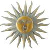 imageDeco 79 Metal Sun Home Wall Decor Indoor Outdoor Distressed Wall Sculpture with CopperLike Accents and Grooves Wall Art 35quot x 1quot x 35quot GoldGold