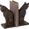 imageDeco 79 Polystone Cat Decorative Bookends Reading Non Skid Bookends Set of 2 Office Bookends7quotH 6quotW BlackDark Brown