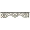 imageDeco 79 Wooden Scroll 1 Shelf Wall Shelf with Gray Distressing 48quot x 8quot x 10quot Beige